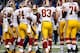 ST LOUIS, MO - SEPTEMBER 16: Quarterback Robert Griffin III #10 of the Washington Redskins huddles the offense during the game against the St. Louis Rams at Edward Jones Dome on September 16, 2012 in St Louis, Missouri. (Photo by Jamie Squire/Getty Images)