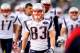 November 27, 2011; Philadelphia, PA, USA; New England Patriots wide receiver Wes Welker (83) prior to the game against the Philadelphia Eagles at Lincoln Financial Field. Mandatory Credit: Evan Habeeb-US PRESSWIRE
