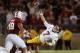 PALO ALTO, CA - SEPTEMBER 15: Matt Barkley #7 of the USC Trojans tries to get a pass away after being hit during their final quarter of their game against the Stanford Cardinal at Stanford Stadium on September 15, 2012 in Palo Alto, California. (Photo by Ezra Shaw/Getty Images)