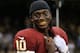 NEW ORLEANS, LA - SEPTEMBER 09: Robert Griffin III #10 of the Washington Redskins at Mercedes-Benz Superdome on September 9, 2012 in New Orleans, Louisiana. (Photo by Ronald Martinez/Getty Images)