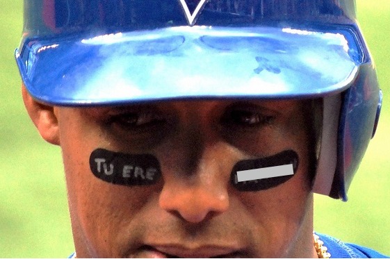 Yunel's eyeblack has a disappointing message.