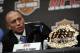NEW YORK - MARCH 24: Georges St-Pierre of Montreal, Quebec, Canada speaks at a press conference for UFC 111 at Radio City Music Hall on March 24, 2010 in New York City. St-Pierre will face Dan Hardy of Nottingham UK in the Welterweight title bout. (Photo by Jeff Zelevansky/Getty Images)