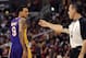 LOS ANGELES, CA - JANUARY 14: Matt Barnes #9 of the Los Angeles Lakers is called for a technical foul during the game against the Los Angeles Clippers at Staples Center on January 14, 2012 in Los Angeles, California. NOTE TO USER: User expressly acknowledges and agrees that, by downloading and/or using this Photograph, user is consenting to the terms and conditions of the Getty Images License Agreement. (Photo by Harry How/Getty Images)