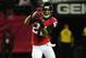 Thomas DeCoud got the second of three interceptions by Manning.