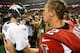 ATLANTA, GA - SEPTEMBER 17: Peyton Manning #18 of the Denver Broncos congratulates Matt Ryan #2 of the Atlanta Falcons on their 27-21 win at Georgia Dome on September 17, 2012 in Atlanta, Georgia. (Photo by Kevin C. Cox/Getty Images)
