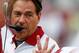 TUSCALOOSA, AL - SEPTEMBER 08: Head coach Nick Saban of the Alabama Crimson Tide converses with AJ McCarron #10 during the game against the Western Kentucky Hilltoppers at Bryant-Denny Stadium on September 8, 2012 in Tuscaloosa, Alabama. (Photo by Kevin C. Cox/Getty Images)