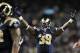 September 16, 2012; St. Louis, MO, USA; St. Louis Rams running back Steven Jackson (39) throws his arms up after the referees ruled no touchdown against the Washington Redskins during the first half at the Edward Jones Dome. Mandatory Credit: Jeff Curry-US PRESSWIRE