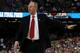 NEW ORLEANS, LA - MARCH 31: Head coach Thad Matta of the Ohio State Buckeyes reacts in the first half while taking on the Kansas Jayhawks during the National Semifinal game of the 2012 NCAA Division I Men's Basketball Championship at the Mercedes-Benz Superdome on March 31, 2012 in New Orleans, Louisiana. (Photo by Chris Graythen/Getty Images)