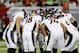 ATLANTA, GA - SEPTEMBER 17: Quarterback Peyton Manning #18 of the Denver Broncos calls a play in the huddle against the Atlanta Falcons during their game at the Georgia Dome on September 17, 2012 in Atlanta, Georgia. (Photo by Kevin C. Cox/Getty Images)