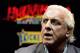 SYDNEY, AUSTRALIA - NOVEMBER 18: Ric Flair addresses the audience during a press conference for 'Hulkamania - Let The Battle Begin' at Star City on November 18, 2009 in Sydney, Australia. (Photo by Brendon Thorne/Getty Images)