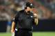 Aug 24, 2012; Cleveland, OH, USA; Philadelphia Eagles head coach Andy Reid on the sidelines in the second quarter against the Cleveland Browns in a preseason game at Cleveland Browns Stadium. Mandatory Credit: Andrew Weber-US Presswire