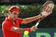 SYDNEY, AUSTRALIA - SEPTEMBER 16: Roger Federer of Switzerland plays a backhand in his Davis Cup World Group Playoff Tie match against Lleyton Hewitt of Australia at Royal Sydney Golf Club on September 16, 2011 in Sydney, Australia. (Photo by Mark Nolan/Getty Images)