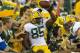August 3, 2012; Green Bay, WI, USA; Green Bay Packers wide receiver Greg Jennings (85) celebrates a touchdown catch by doing the