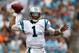 CHARLOTTE, NC - SEPTEMBER 16: Cam Newton #1 of the Carolina Panthers drops back to pass against the New Orleans Saints during their game at Bank of America Stadium on September 16, 2012 in Charlotte, North Carolina. (Photo by Streeter Lecka/Getty Images)