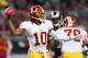ST. LOUIS, MO - SEPTEMBER 16: Robert Griffin III #10 of the Washington Redskins passes against the St. Louis Rams at the Edward Jones Dome on September 16, 2012 in St. Louis, Missouri. (Photo by Dilip Vishwanat/Getty Images)