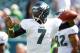 PHILADELPHIA, PA - SEPTEMBER 16: Quarterback Michael Vick #7 of the Philadelphia Eagles passes during warm ups before the start of their game against the Baltimore Ravens at Lincoln Financial Field on September 16, 2012 in Philadelphia, Pennsylvania. (Photo by Rich Schultz /Getty Images)