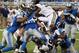DETROIT, MI - SEPTEMBER 09: Steven Jackson #39 of the St. Louis Rams tries to hurdle over the Detroit Lions defenders at Ford Field on September 9, 2012 in Detroit, Michigan. The Lions won 27-23 (Photo by Dave Reginek/Getty Images)
