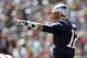 Sep 16, 2012; Foxboro, Massachusetts, USA; New England Patriots quarterback Tom Brady (12) makes an adjustment at the line of scrimmage during the first quarter against the Arizona Cardinals at Gillette Stadium. Mandatory Credit: Greg M. Cooper-US PRESSWIRE