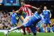 LONDON, ENGLAND - MARCH 10: Didier Drogba of Chelsea is challenged by Matthew Upson of Stoke City during the Barclays Premier League match between Chelsea and Stoke City at Stamford Bridge on March 10, 2012 in London, England. (Photo by Mike Hewitt/Getty Images)