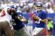 EAST RUTHERFORD, NJ - SEPTEMBER 16: Eli Manning #10 of the New York Giants plays against the Tampa Bay Buccaneers during a game at MetLife Stadium on September 16, 2012 in East Rutherford, New Jersey. (Photo by Jeff Zelevansky/Getty Images)