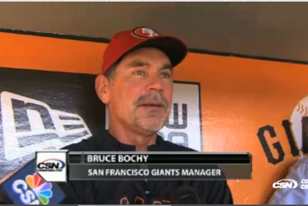 SF Giants' Bruce Bochy Shows Solidarity and Dons 49ers Hat for Alex Smith