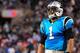 CHARLOTTE, NC - SEPTEMBER 20: Cam Newton #1 of the Carolina Panthers looks at the scoreboard during a loss to the New York Giants at Bank of America Stadium on September 20, 2012 in Charlotte, North Carolina. The Giants won 36-7. (Photo by Grant Halverson/Getty Images)
