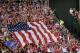 COLUMBUS, OH - SEPTEMBER 11: Fans of Team USA cheer on the Americans as they play the Jamaican National Team on September 11, 2012 at Crew Stadium in Columbus, Ohio. (Photo by Jamie Sabau/Getty Images)
