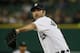 DETROIT, MI - SEPTEMBER 19: Justin Verlander #35 of the Detroit Tigers winds up for a pitch against the Oakland Athletics at Comerica Park on September 19, 2012 in Detroit, Michigan. (Photo by Dave Reginek/Getty Images)