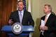 WASHINGTON, DC - JUNE 20: U.S. Senate Majority Whip Sen. Richard Durbin (D-IL) (R) and NFL Commissioner Roger Goodell (L) participate in a news briefing after their meeting June 20, 2012 on Capitol Hill in Washington, DC. Goodell was on the Hill to discuss bounties in professional sports. (Photo by Alex Wong/Getty Images)