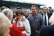 Kenny Dalglish, left, and Brian Clough leave the Hillsborough pitch during the 1989 disaster. Photograph: Bob Thomas/Getty Images
