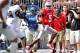 COLUMBUS, OH - SEPTEMBER 15: Quarterback Braxton Miller #5 of the Ohio State Buckeyes takes off down the sidelines for a 55-yard touchdown in the first quarter against California at Ohio Stadium on September 15, 2012 in Columbus, Ohio. (Photo by Jamie Sabau/Getty Images)