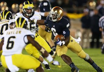Notre Dame's Theo Riddick has helped sustain drives.
