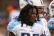 ORCHARD PARK, NY - DECEMBER 04: Chris Johnson #28 of the Tennessee Titans stands on the field during a time out against the Buffalo Bills at Ralph Wilson Stadium on December 4, 2011 in Orchard Park, New York.Tennessee won 23-17. (Photo by Rick Stewart/Getty Images)