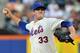 New York, NY - AUGUST 10: Matt Harvey #33 of the New York Mets pitches against the Atlanta Braves at Citi Field on August 10, 2012 in the Flushing neighborhood of the Queens borough of New York City. (Photo by Jason Szenes/Getty Images)