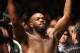 September 22, 2012; Toronto, ON, CANADA; Jon Jones gestures prior to his fight against Vitor Belfort (not pictured) in the light heavyweight championship during UFC 152 at the Air Canada Centre. Mandatory Credit: Tom Szczerbowski-US PRESSWIRE