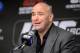 August 11, 2012; Denver, CO, USA; UFC president Dana White talks during the press conference following UFC 150 at the Pepsi Center. Mandatory Credit: Ron Chenoy-US PRESSWIRE