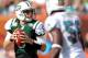 MIAMI GARDENS, FL - JANUARY 01: Quarterback Mark Sanchez #6 of the New York Jets throws against the Miami Dolphins at Sun Life Stadium on January 1, 2012 in Miami Gardens, Florida. (Photo by Marc Serota/Getty Images)