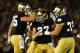 SOUTH BEND, IN - SEPTEMBER 22: Kicker Kyle Brindza #27 of the Notre Dame Fighting Irish celebrates with teammates after his fourth quarter, 39 yard field goal against the Michigan Wolverines at Notre Dame Stadium on September 22, 2012 in South Bend, Indiana. (Photo by Jonathan Daniel/Getty Images)