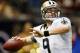 NEW ORLEANS, LA - SEPTEMBER 09: Drew Brees #9 of the New Orleans Saints looks to throw a pass in the game against the Washington Redskins during the season opener at Mercedes-Benz Superdome on September 9, 2012 in New Orleans, Louisiana. (Photo by Chris Graythen/Getty Images)
