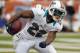 Sept 23, 2012; Miami Gardens, FL, USA; Miami Dolphins running back Reggie Bush (22) runs the ball against the New York Jets at Sun Life Stadium. Mandatory Credit: Robert Mayer-US PRESSWIRE