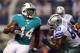 ARLINGTON, TX - AUGUST 29: Lamar Miller #44 of the Miami Dolphins at Cowboys Stadium on August 29, 2012 in Arlington, Texas. (Photo by Ronald Martinez/Getty Images)