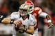 NEW ORLEANS, LA - SEPTEMBER 23: Drew Brees #9 of the New Orleans Saints throws under pressure from Jovan Belcher #59 of the Kansas City Chiefs at the Mercedes-Benz Superdome on September 23, 2012 in New Orleans, Louisiana. (Photo by Chris Graythen/Getty Images)