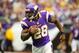 MINNEAPOLIS, MN - SEPTEMBER 23: Adrian Peterson #28 of the Minnesota Vikings runs the ball in the fourth quarter against the San Francisco 49ers at the Hubert H. Humphrey Metrodome on September 23, 2012 in Minneapolis, Minnesota. (Photo by Adam Bettcher/Getty Images)