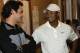 SHANGHAI, CHINA - NOVEMBER 09: Tiger Woods of USA (right) talks with Swiss tennis star Roger Federer after the first round of The HSBC Champions tournament at The Sheshan International Golf Club on November 9, 2006 in Shanghai, China. (Photo by Andrew Redington/Getty Images)