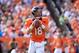 DENVER, CO - SEPTEMBER 23: Quarterback Peyton Manning #18 of the Denver Broncos delivers a pass against the Houston Texans at Sports Authority Field at Mile High on September 23, 2012 in Denver, Colorado. The Texans defeated the Broncos 31-25. (Photo by Doug Pensinger/Getty Images)