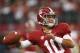 ARLINGTON, TX - SEPTEMBER 01: A J McCarron #10 of Alabama Crimson Tide warms up prior to the start of the game against Michigan Wolverines at Cowboys Stadium on September 1, 2012 in Arlington, Texas. (Photo by Leon Halip/Getty Images)