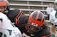 Nov 20, 2010; Princeton, NJ, USA; Dartmouth Big Green running back Nick Schwieger (22) carries Princeton Tigers defensive back Mandela Sheaffer (5) into end zone during the start of fourth quarter. Dartmouth Big Green defeats Princeton Tigers 31-0. Mandatory Credit: Jim O'Connor-US PRESSWIRE