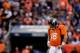 DENVER, CO - SEPTEMBER 23: Quarterback Peyton Manning #18 of the Denver Broncos reacts on the field during the fourth quarter against the Houston Texans at Sports Authority Field Field at Mile High on September 23, 2012 in Denver, Colorado. The Texans defeated the Broncos 31-25. (Photo by Justin Edmonds/Getty Images)
