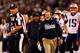 BALTIMORE, MD - SEPTEMBER 23: Head coach Bill Belichick of the New England Patriots yells at an official following an offensive interference penalty against the Patriots in the first quarter against the Baltimore Ravens at M&T Bank Stadium on September 23, 2012 in Baltimore, Maryland. (Photo by Rob Carr/Getty Images)