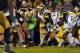 Sep 22, 2012; South Bend, IN, USA; The Notre Dame Fighting Irish and the Michigan Wolverines line up at the line of scrimmage in the third quarter at Notre Dame Stadium. Notre Dame won 13-6. Mandatory Credit: Matt Cashore-US PRESSWIRE